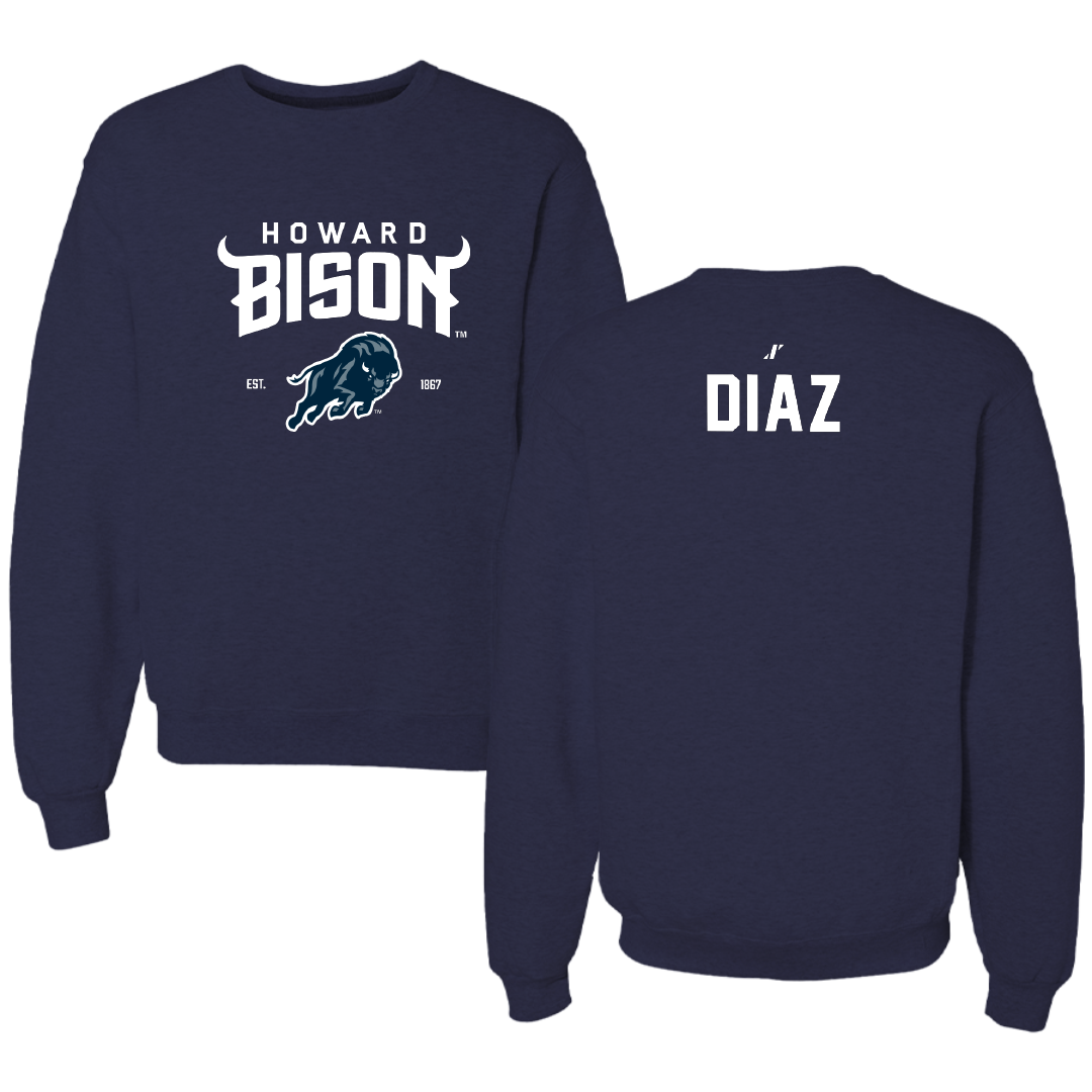 Howard University Swimming & Diving Navy General Crewneck - Adam Diaz