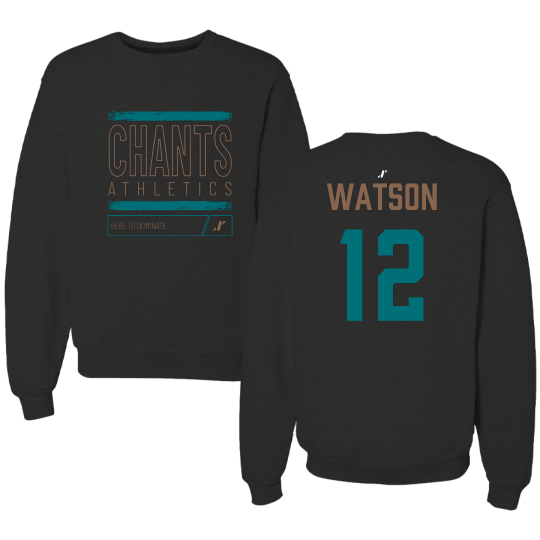 Coastal Carolina University Baseball Black Dominate Crewneck - #12 Rex Watson