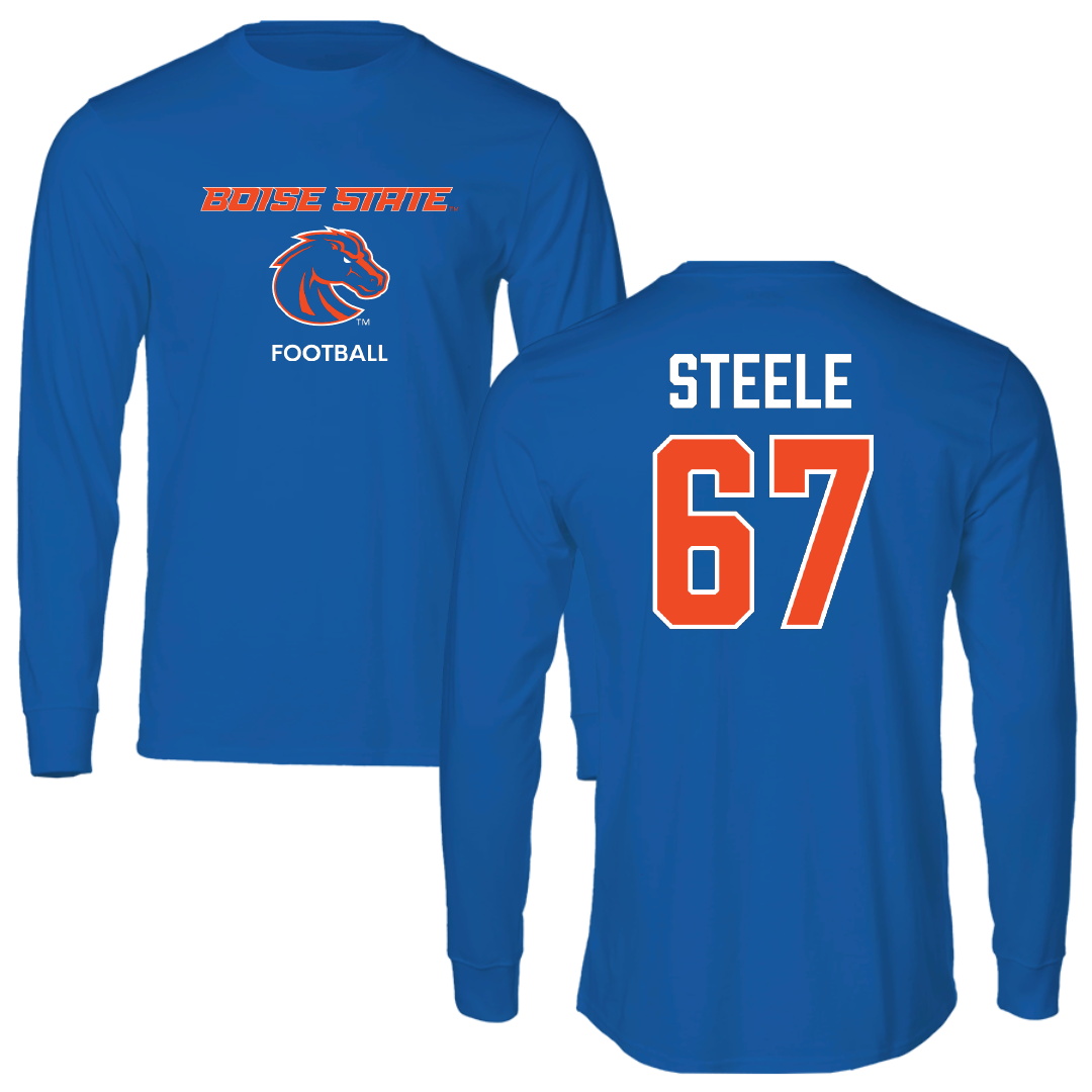 Boise State University Football Blue Long Sleeve - #67 Jason Steele