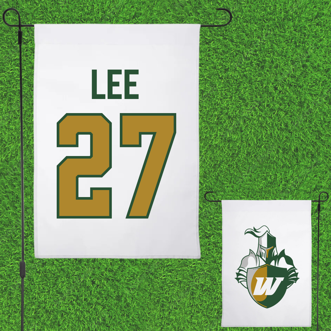 Webber International University Football White Garden Flag - #27 Jaylin lee