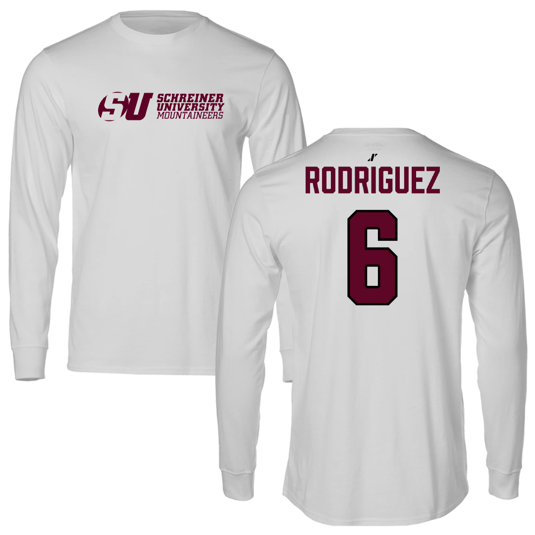 Schreiner University Baseball Light Gray Performance Long Sleeve - #6 Daniel Rodriguez