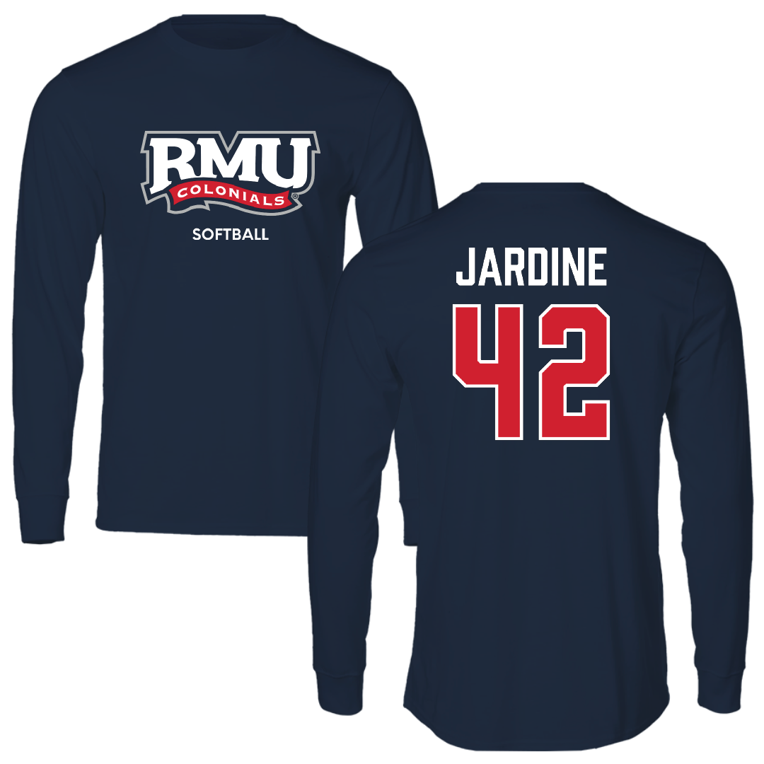 Robert Morris University Softball Navy RMU Performance Long Sleeve - #42 Katlyn Jardine
