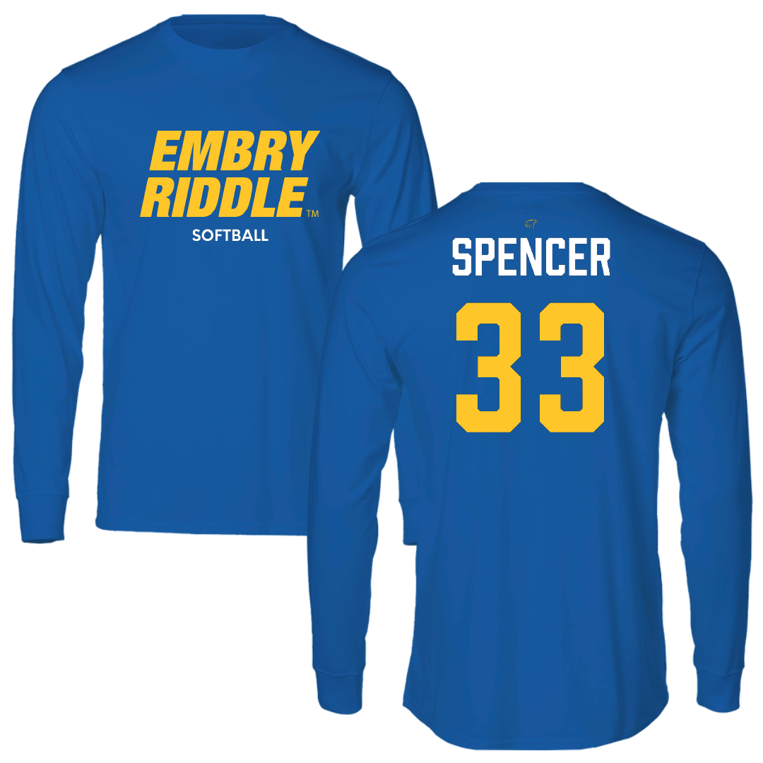 Embry-Riddle Aeronautical University Softball Blue Long Sleeve - #33 Carli Spencer