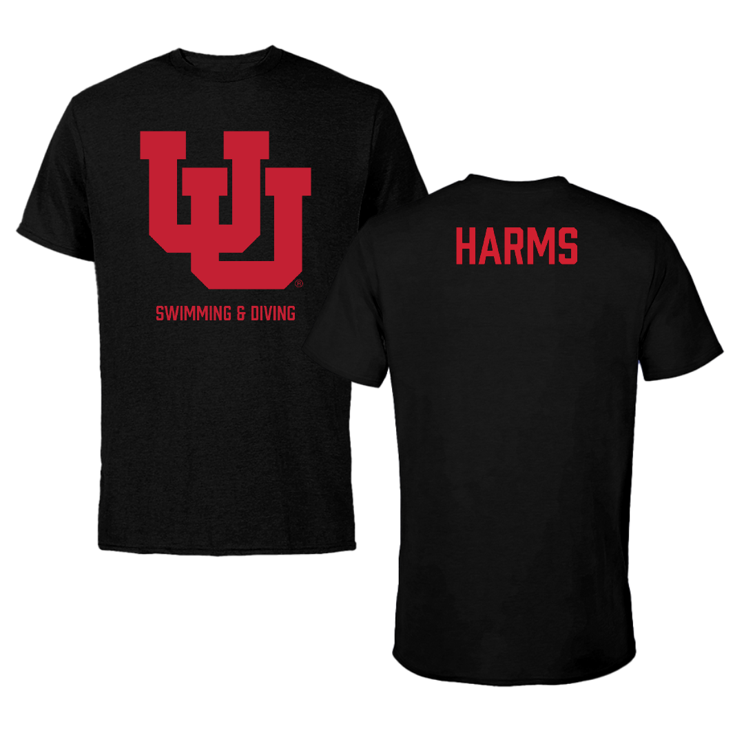 University of Utah Swimming & Diving Black Tee - Ike Harms