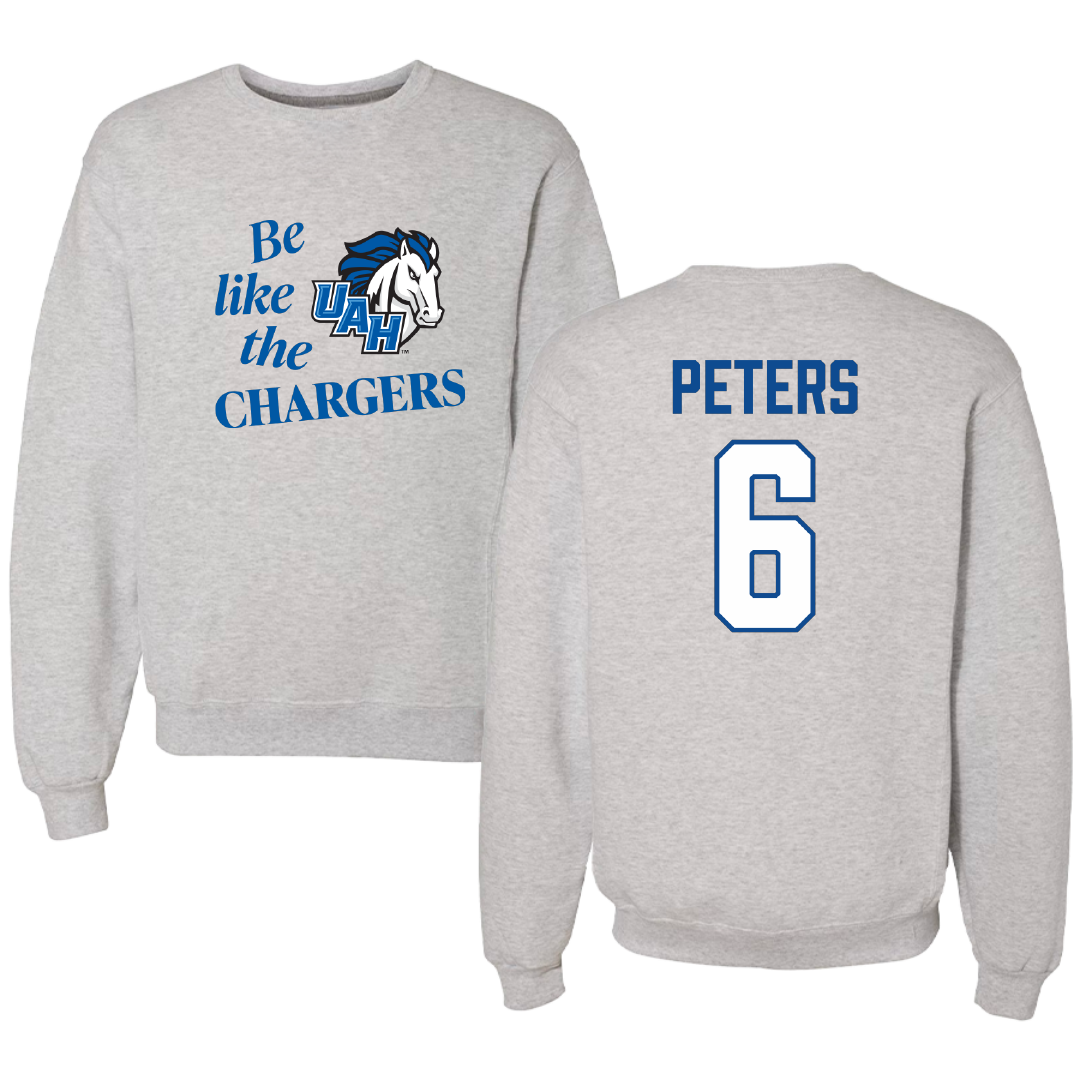 Huntsville Baseball Light Gray Be Like Us Crewneck - #6 Jacob Peters