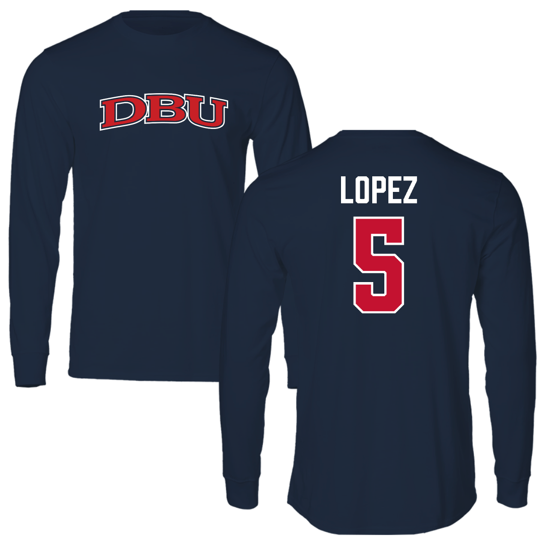 Dallas Baptist University STUNT Navy DBU Performance Long Sleeve - #5 Fernanda Lopez