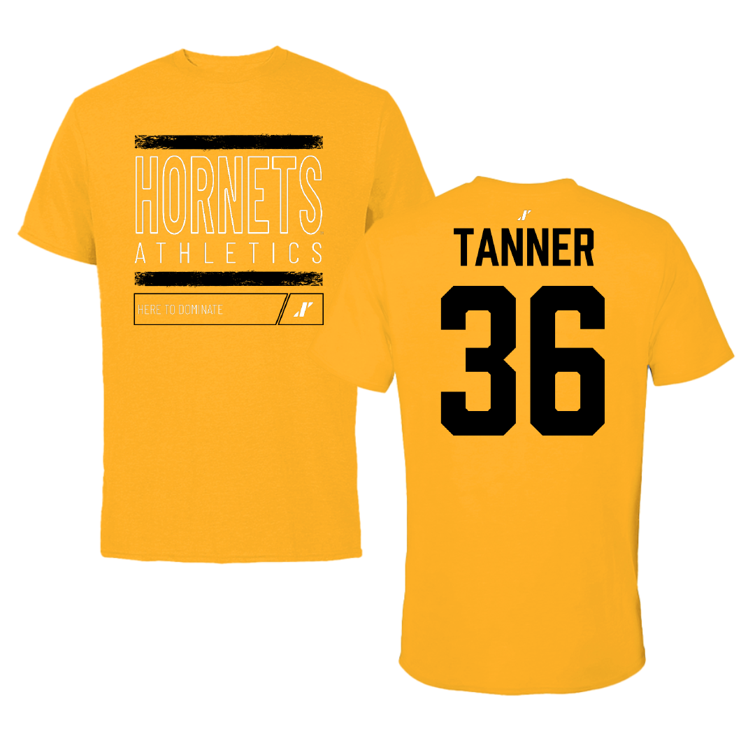 Alabama State University Football Gold Dominate Performance Tee - #36 Brandon Tanner