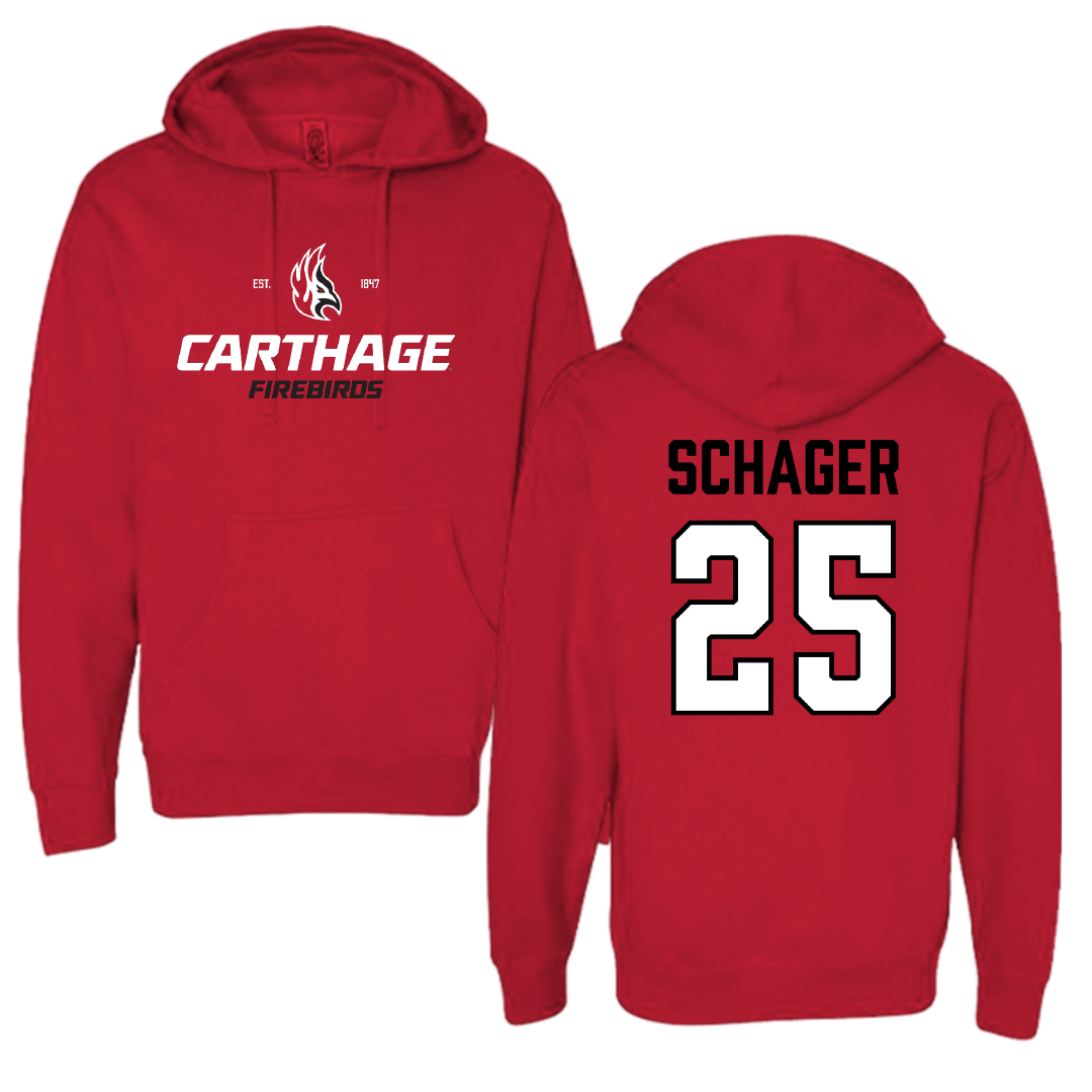 Carthage College Basketball (M) Red General Hoodie - #25 Jack Schager