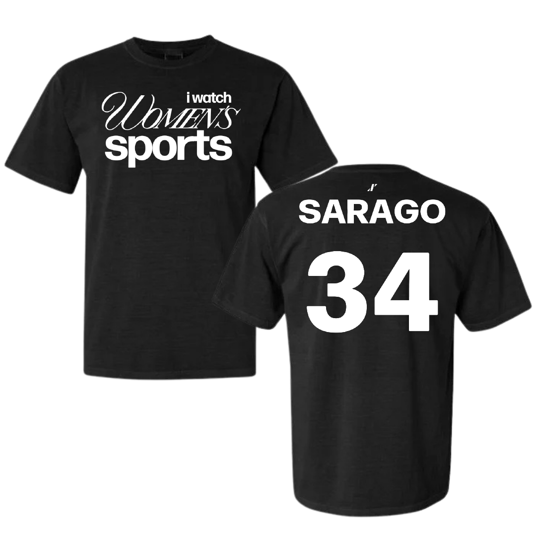 Softball Black WHM Comfort Colors Tee - #34 Kate Sarago