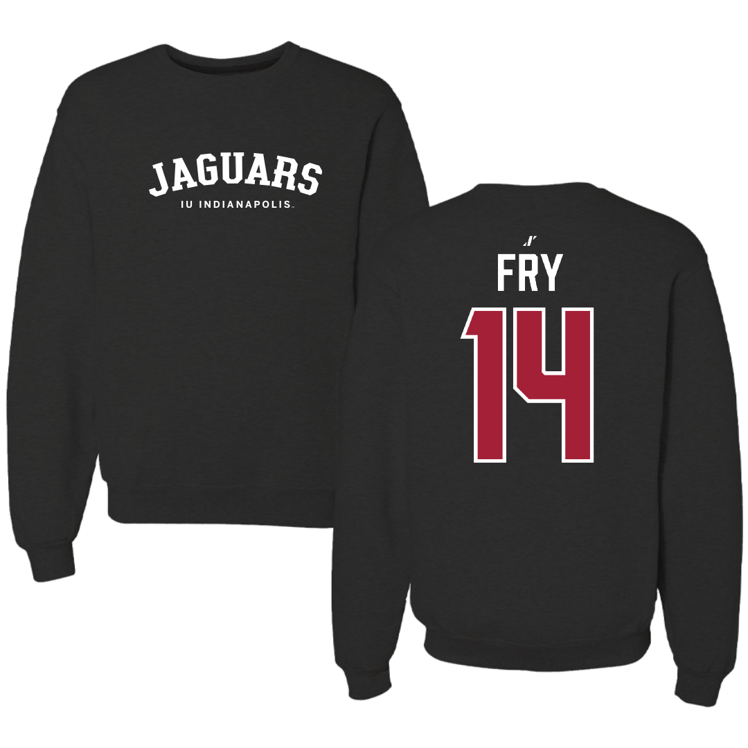 Indiana University Indianapolis Softball Black Crewneck - #14 Alyssa Fry