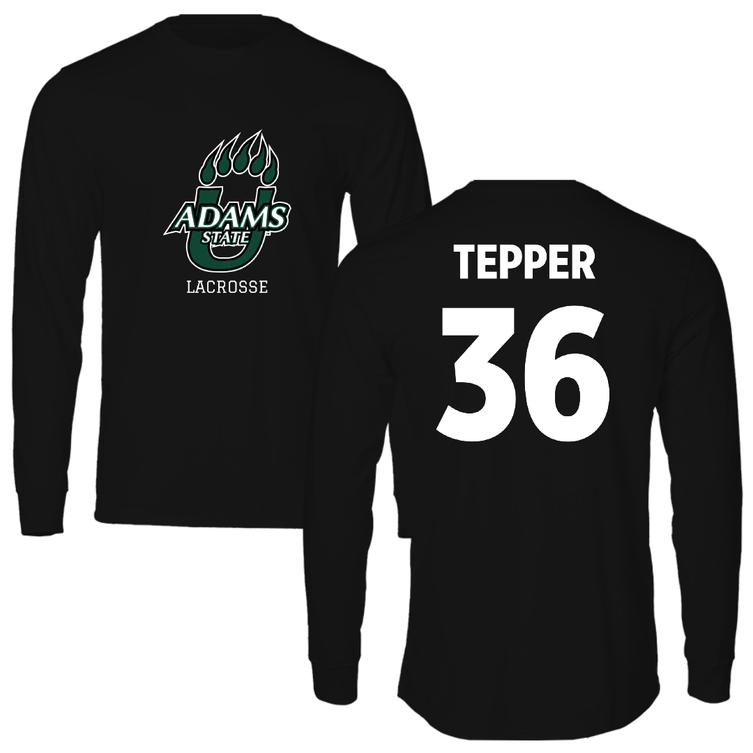 Adams State University Lacrosse Black State Performance Long Sleeve - #36 Nolan Tepper