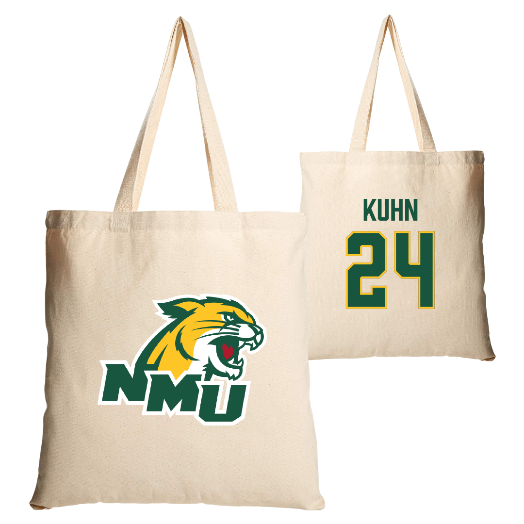 Northern Michigan University Basketball Tan Canvas Tote Bag - #24 Makaylee Kuhn