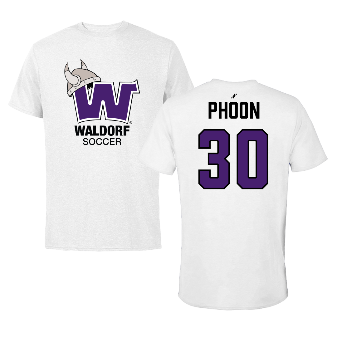 Waldorf University Soccer (M) White Soccer Performance Tee - #30 Dickson Phoon