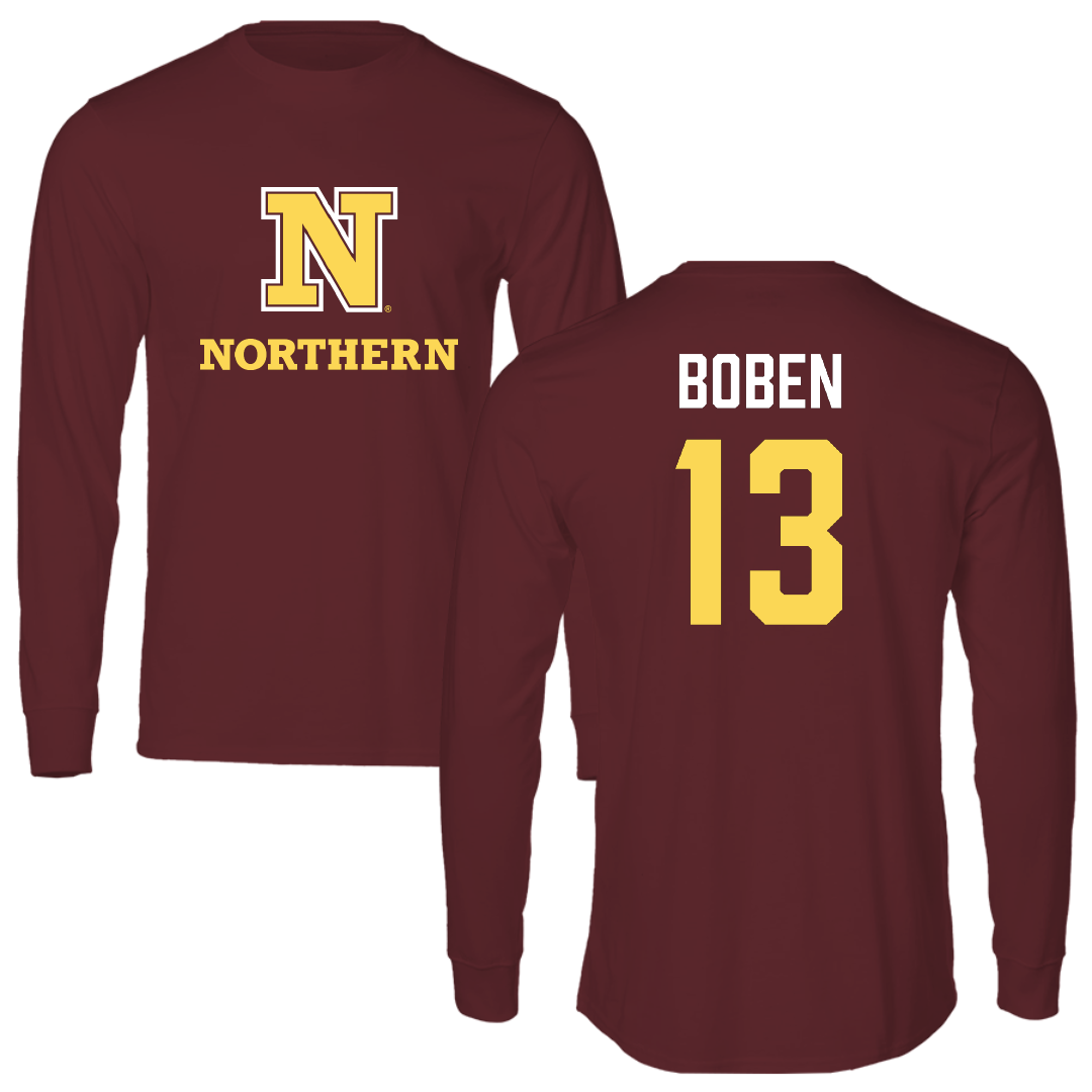 Northern State University Softball Maroon Long Sleeve - #13 Aune Boben