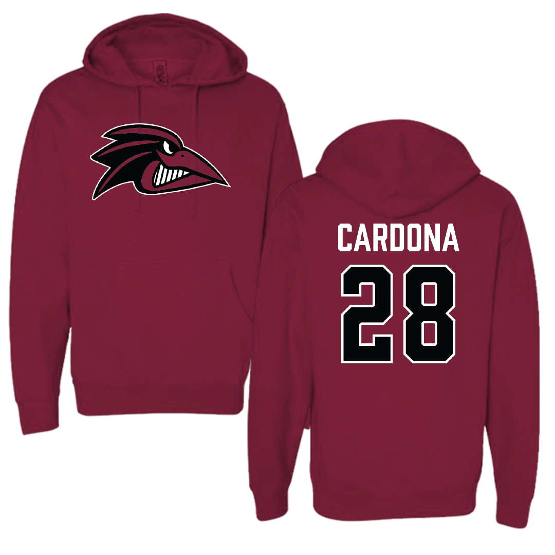 Franklin Pierce University Baseball Maroon Hoodie - #28 Antwan Cardona
