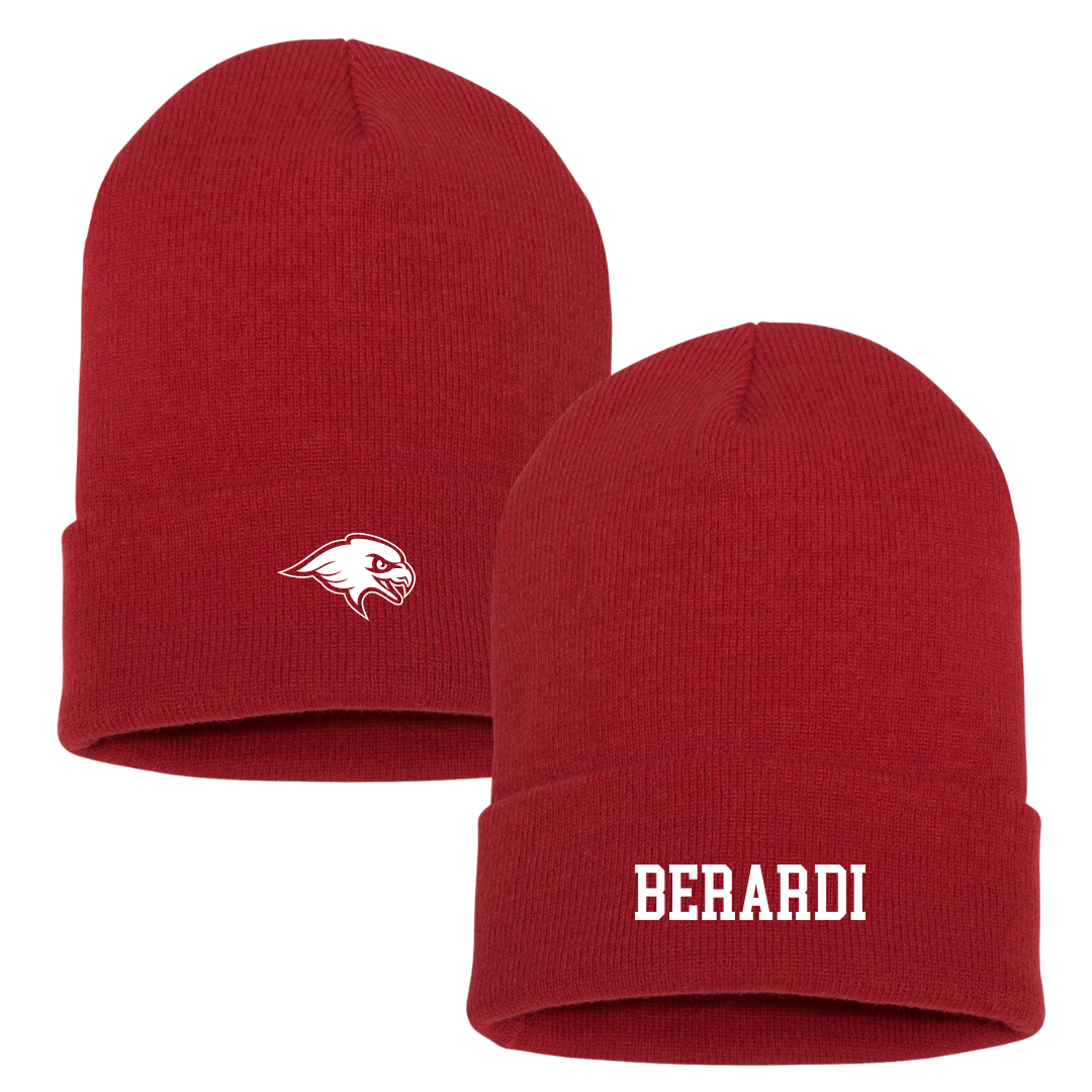 Montclair State University Baseball Red Beanie - #37 Vincent Berardi