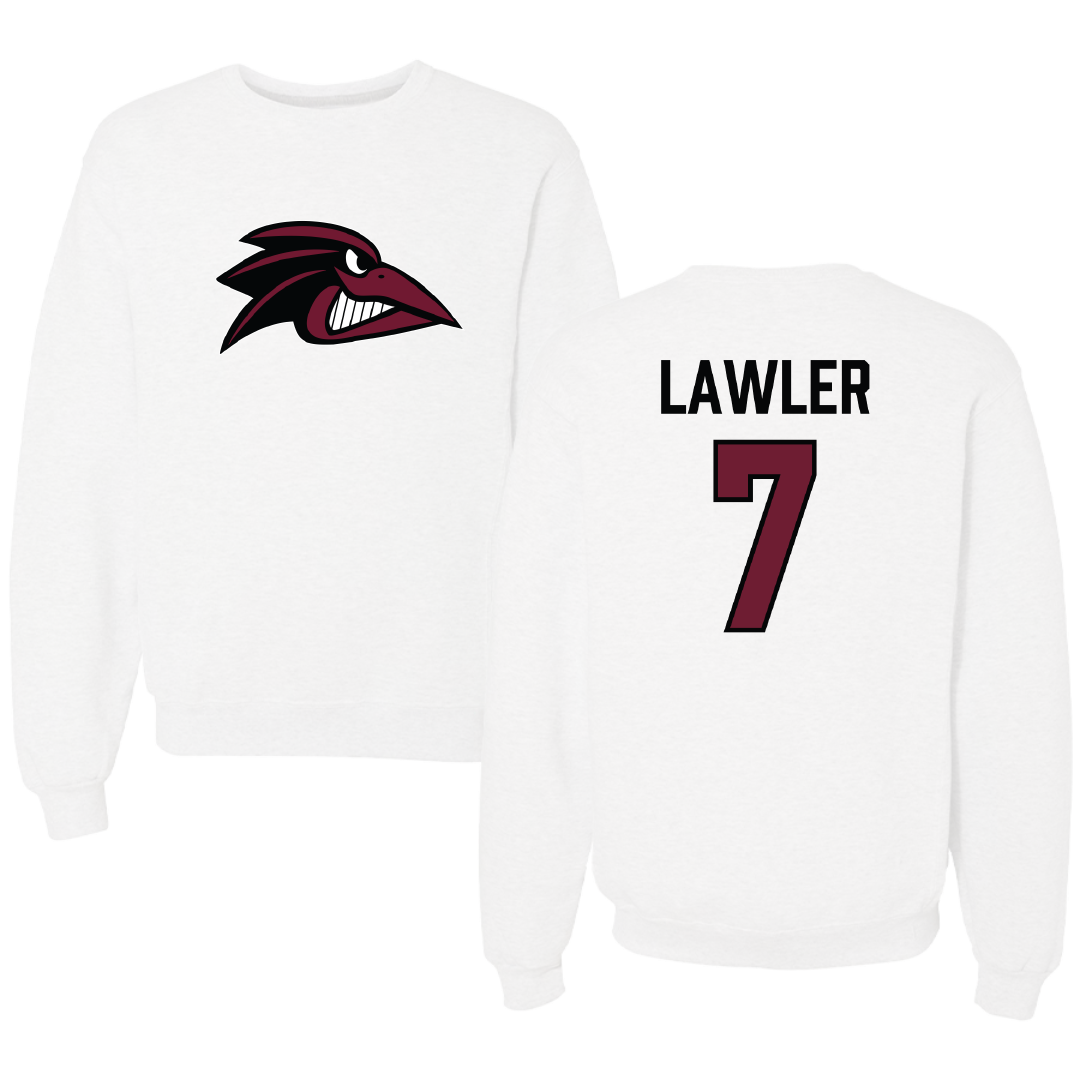 Franklin Pierce University Lacrosse (M) White Crewneck - #7 Michael Lawler
