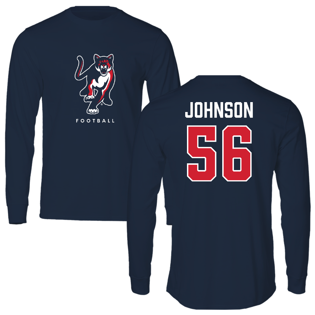 Columbus State University Football Navy Mascot Long Sleeve - #56 Gregory Johnson