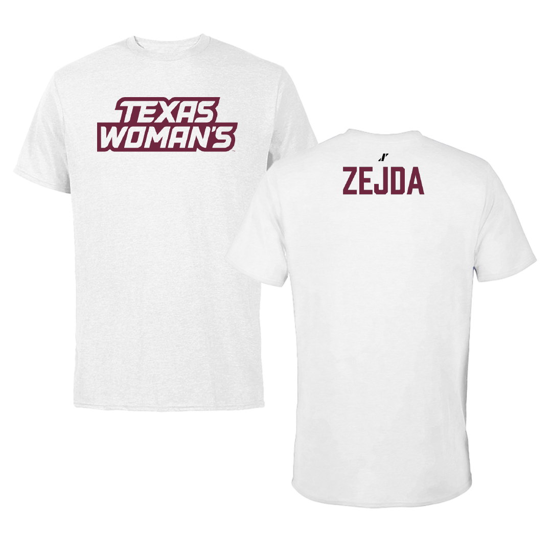 Texas Woman's University Wrestling White Performance Tee - Brooke Zejda