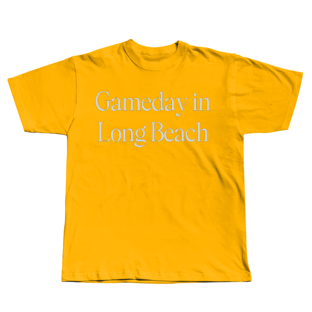 Long Beach State University Basketball (W) Gold Gameday Tee - #32 Brynna Pukis