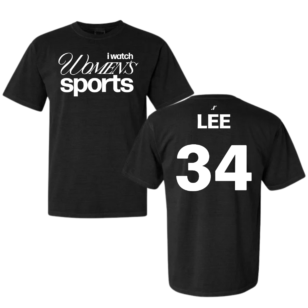 University of New Hampshire Ice Hockey Black WHM Comfort Colors Tee - #34 Vera Lee