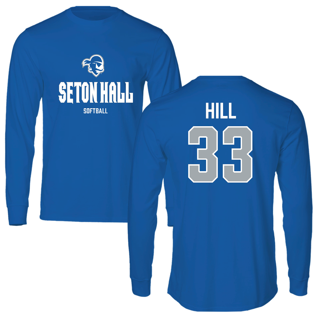 Seton Hall University Softball Blue Block Long Sleeve - #33 Taylor Hill