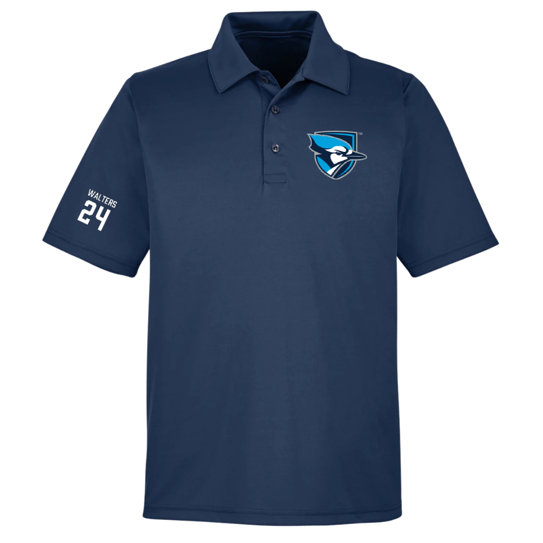 Elmhurst University Soccer (M) Navy Polo - #24 AJ Walters