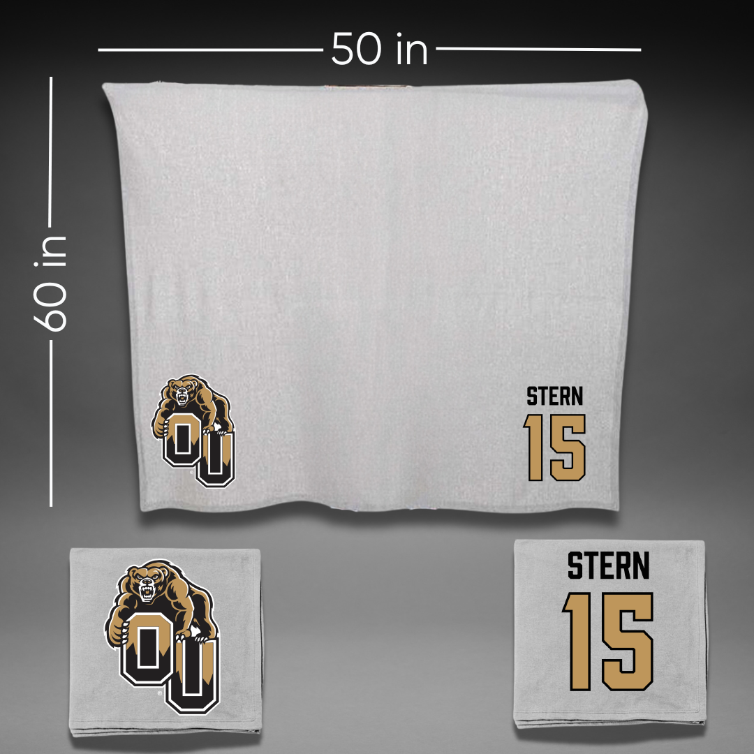 Oakland University Volleyball (W) Gray Blanket - #15 Delaney Stern