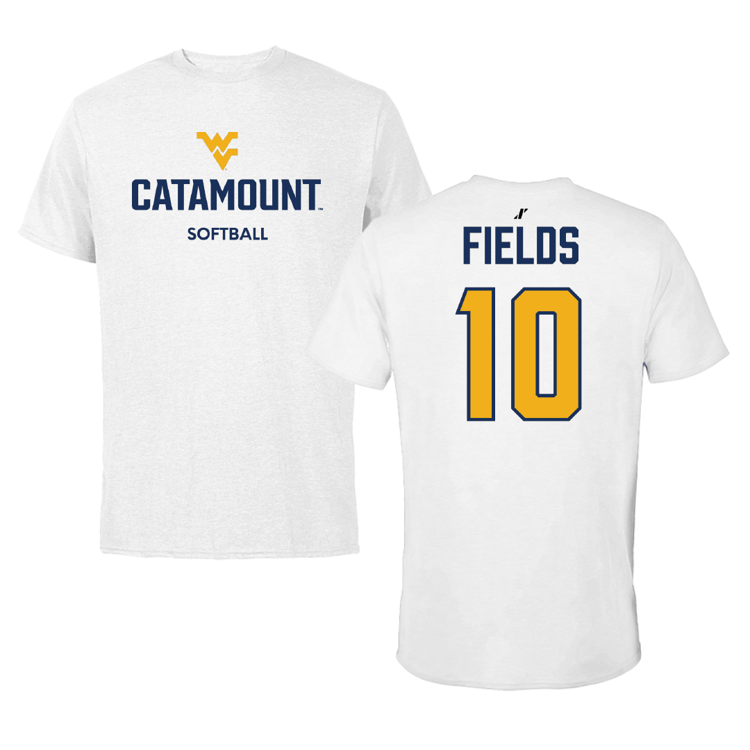 Potomac State College Softball White Tee - #10 Maddie Fields