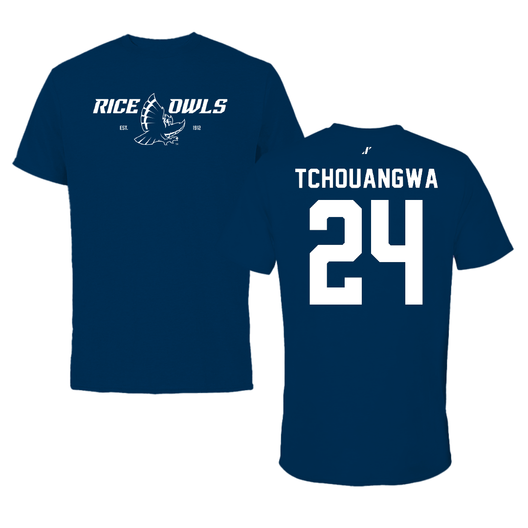 Rice University Volleyball Navy General Performance Tee - #24 Cindy Tchouangwa
