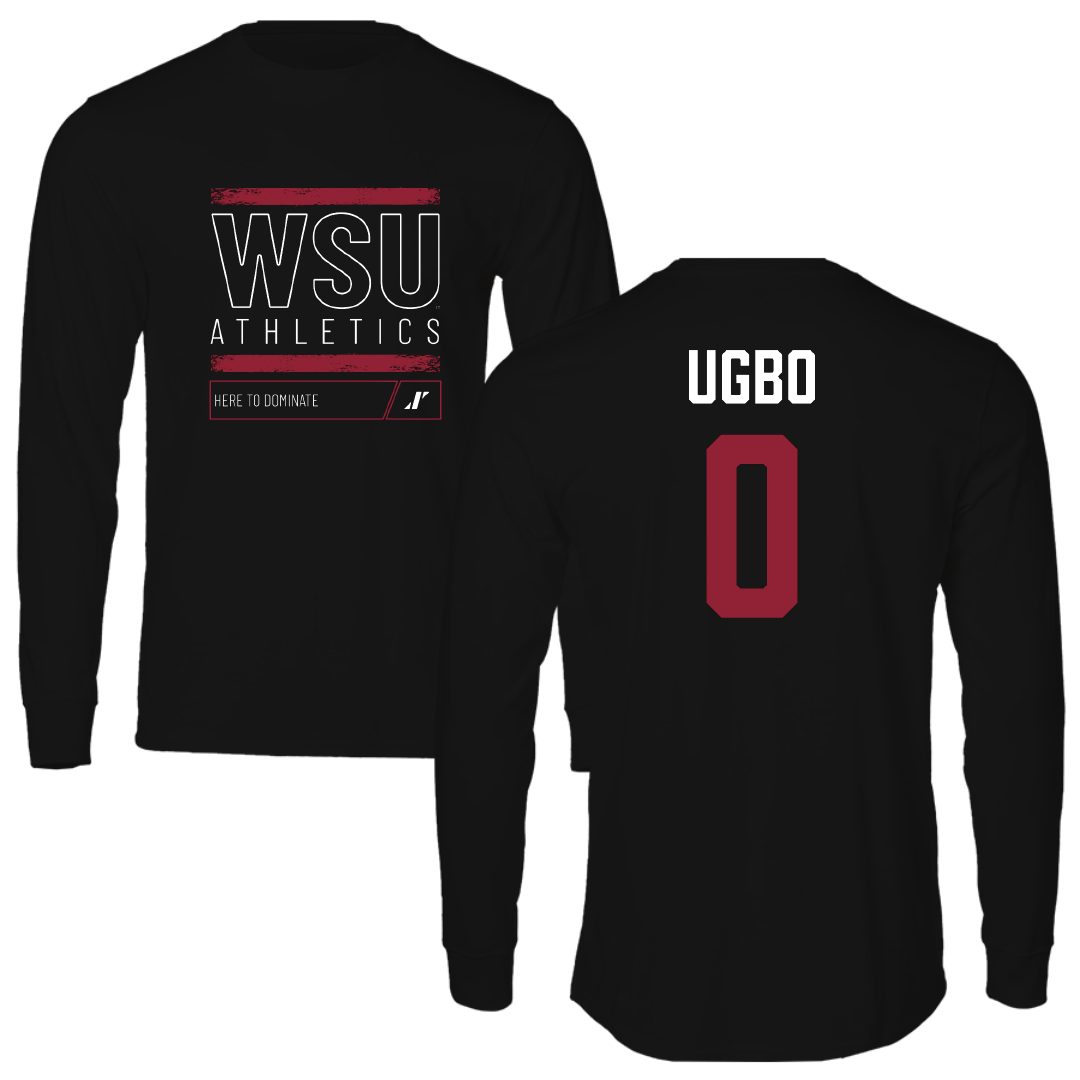 Washington State University Basketball (M) Black Dominate Long Sleeve - #0 Emmanuel Ugbo