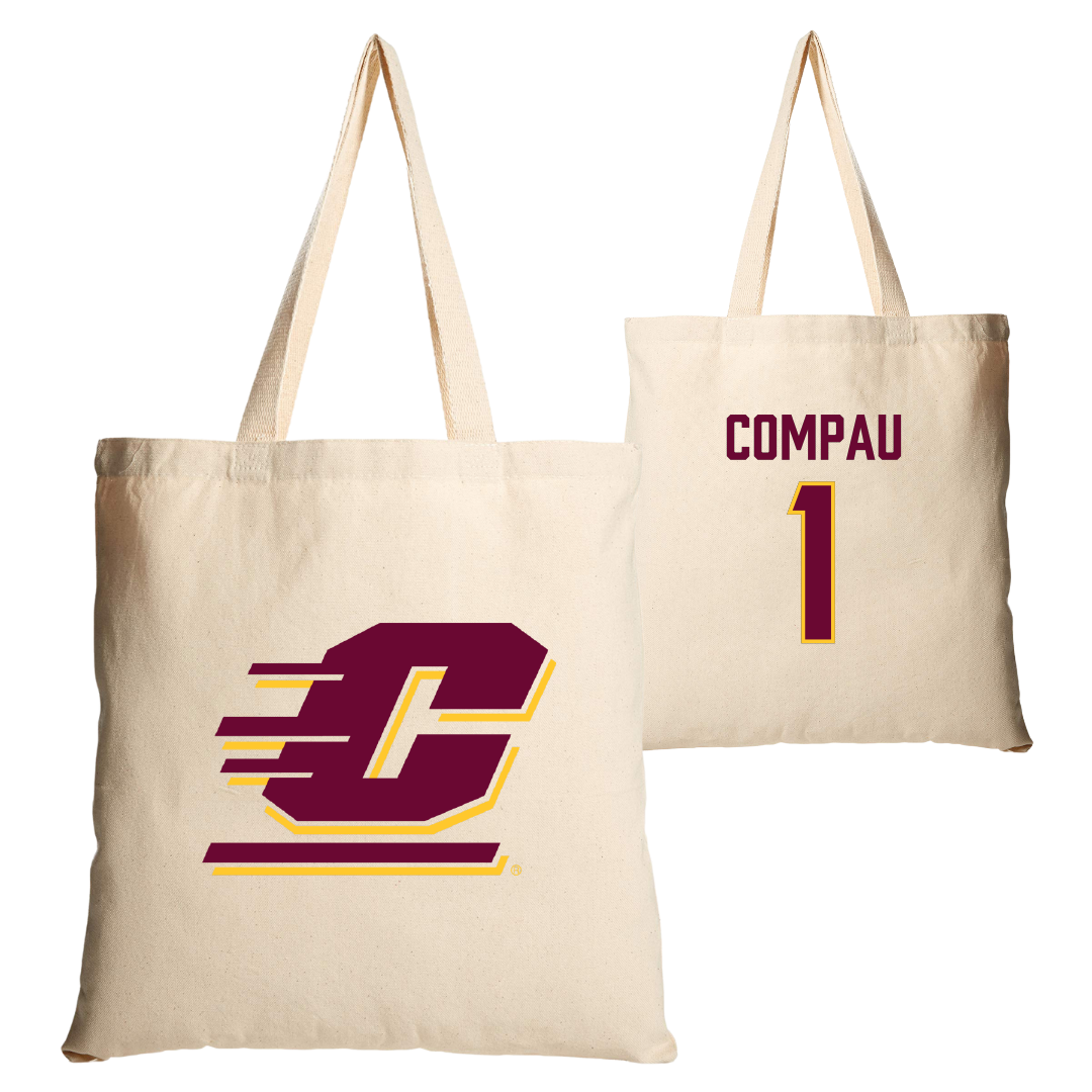 Central Michigan University Softball Tan Canvas Tote Bag - #1 Brooklyn Compau