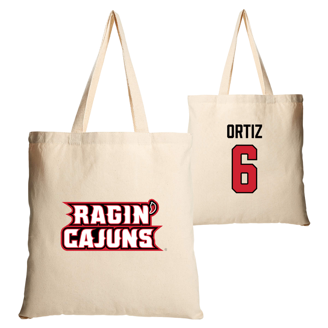 University of Louisiana at Lafayette Soccer Tan Canvas Tote Bag - #6 Lucy Ortiz
