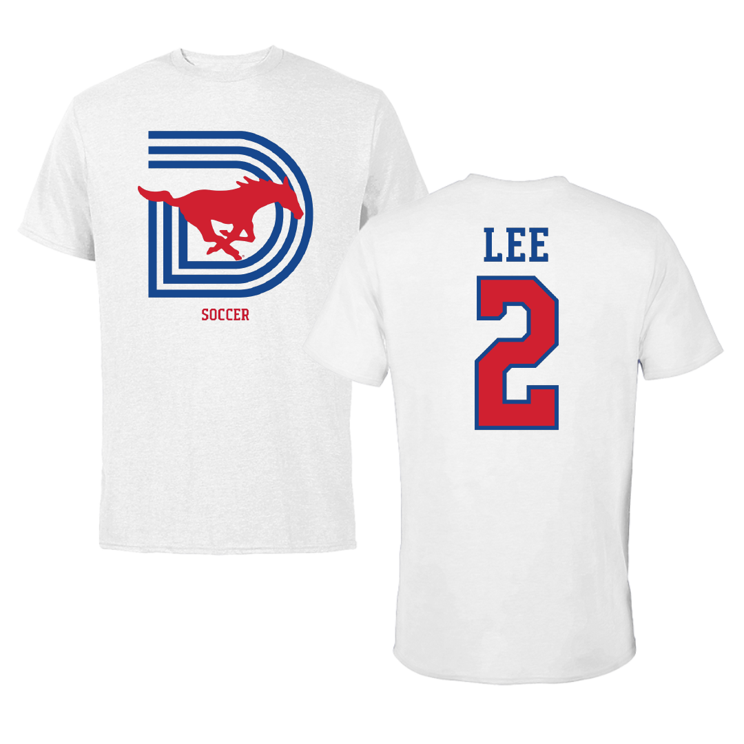 Southern Methodist University Soccer (W) White Tee - #2 Kaya Lee