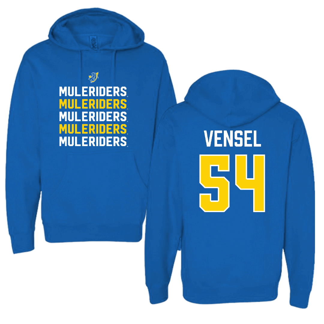 Southern Arkansas University Baseball Blue General Hoodie - #54 Aidan Vensel