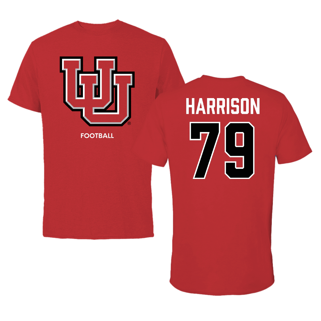 University of Utah Football Red Tee - #79 Alex Harrison