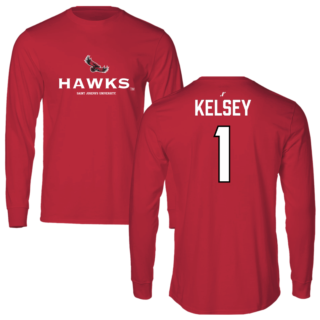 Saint Joseph's University Baseball Crimson General Long Sleeve - #1 Alex Kelsey