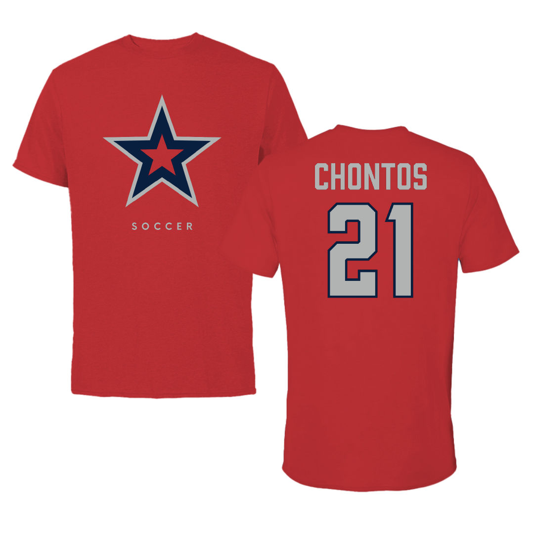Robert Morris University Soccer Red Tee - #21 Sydney Chontos