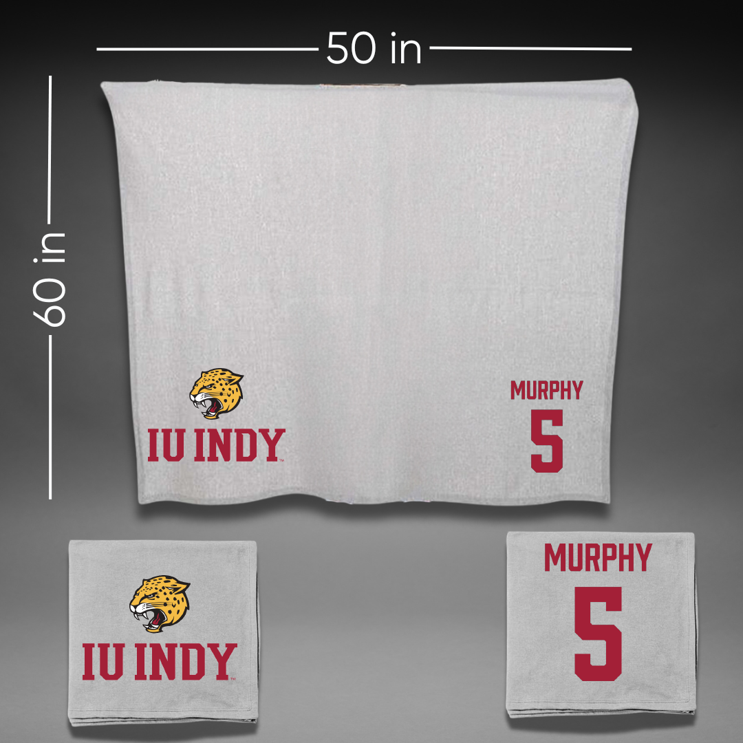 Indiana University Indianapolis Soccer (W) Gray Blanket - #5 JoJo Murphy