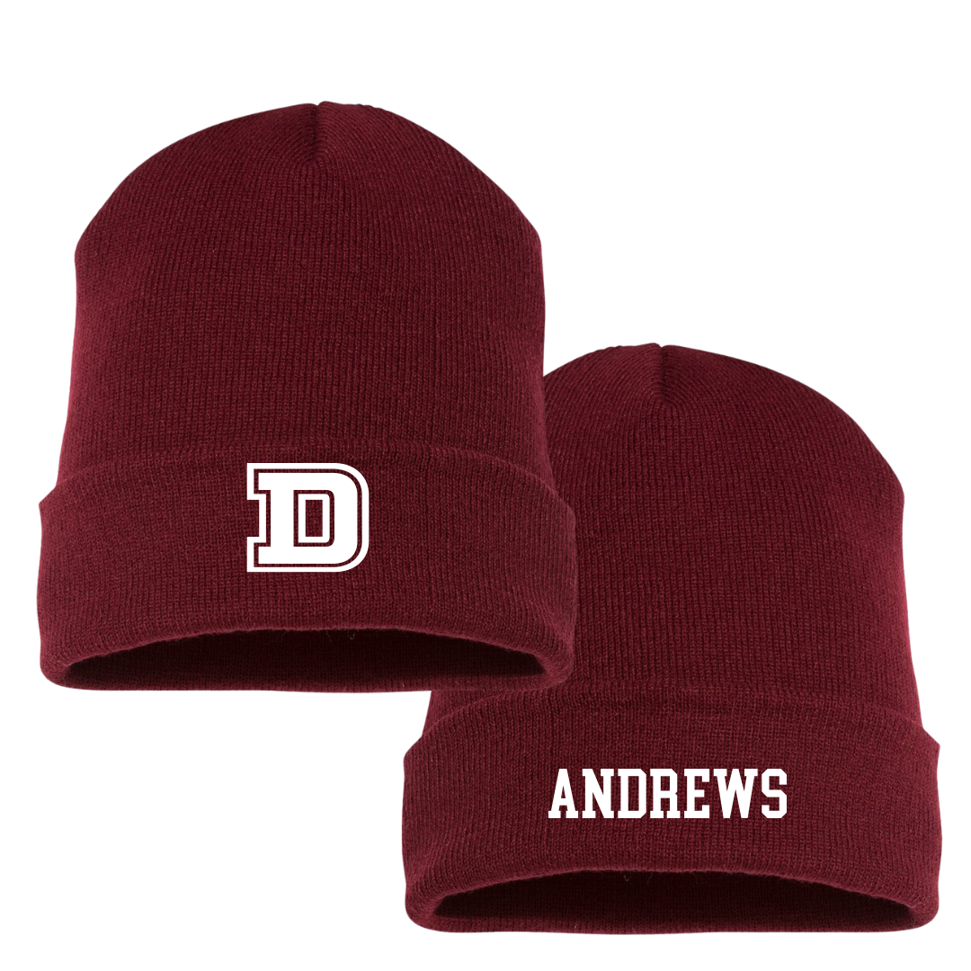Dean College Lacrosse (W) Maroon Beanie - #19 Willow Andrews