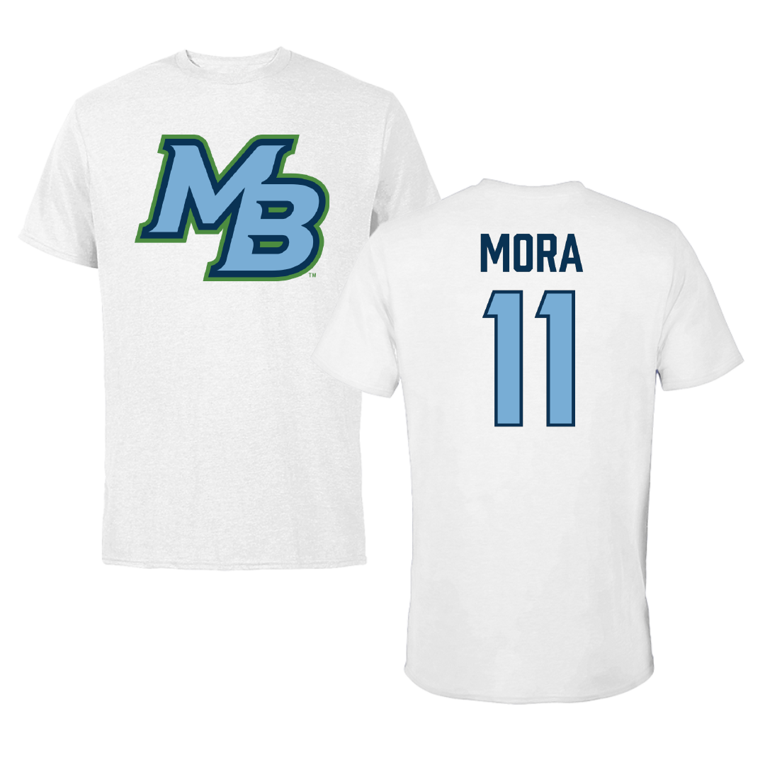 Cal State Monterey Bay Basketball White Performance Tee - #11 Michael Mora