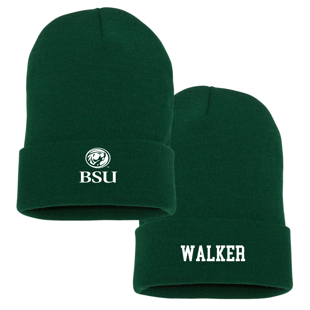 Bemidji State University Football University Green Beanie - #25 Amon Walker