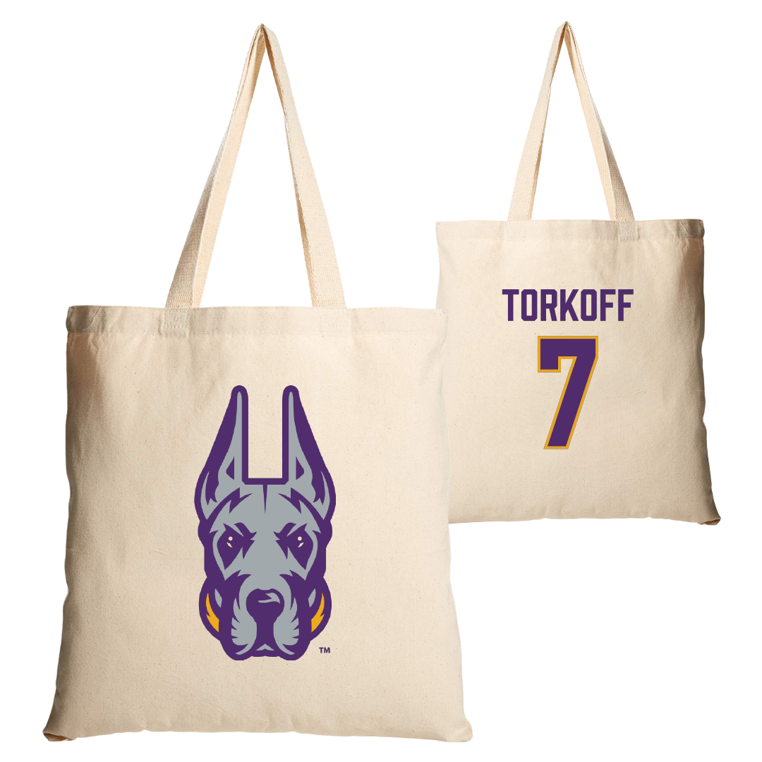 University at Albany Lacrosse Tan Canvas Tote Bag - #7 Emma Torkoff