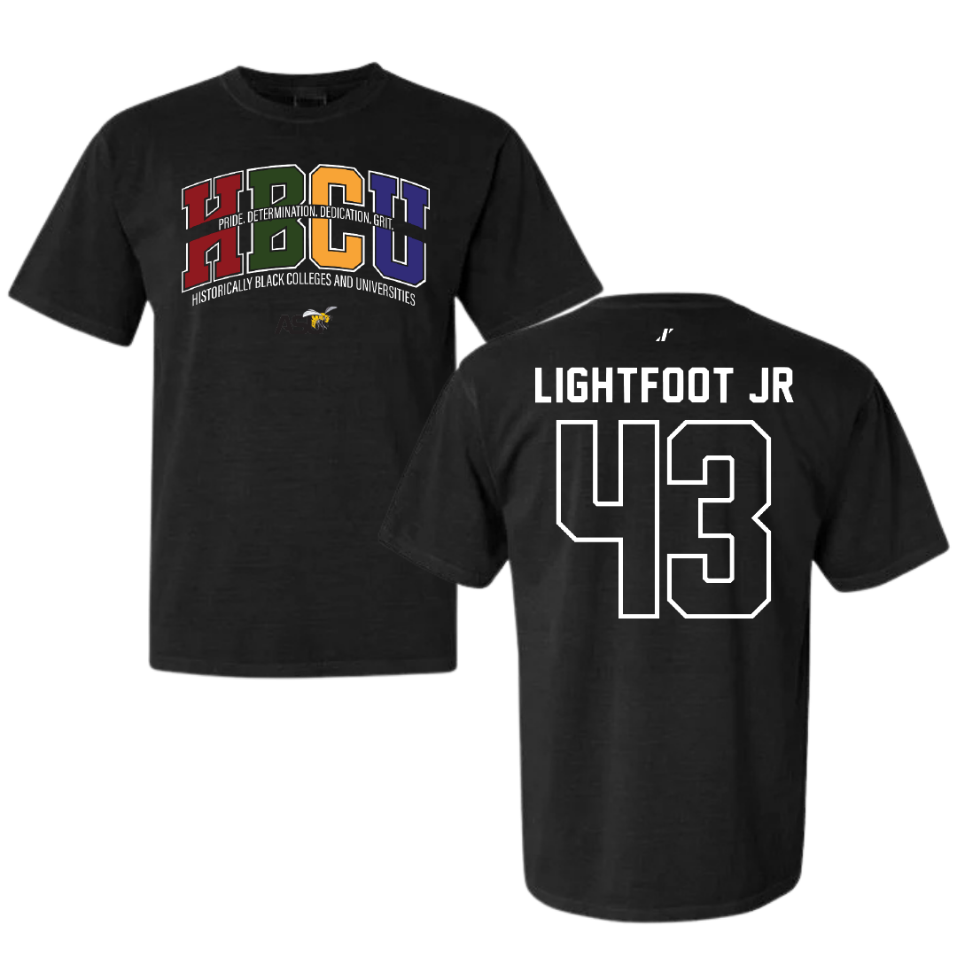 Alabama State University Football Black HBCU Comfort Colors Tee - #43 Terrell Lightfoot Jr