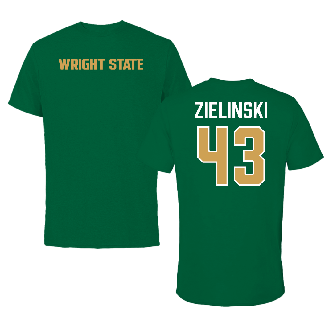 Wright State University Baseball Green Tee - #43 Michael Zielinski
