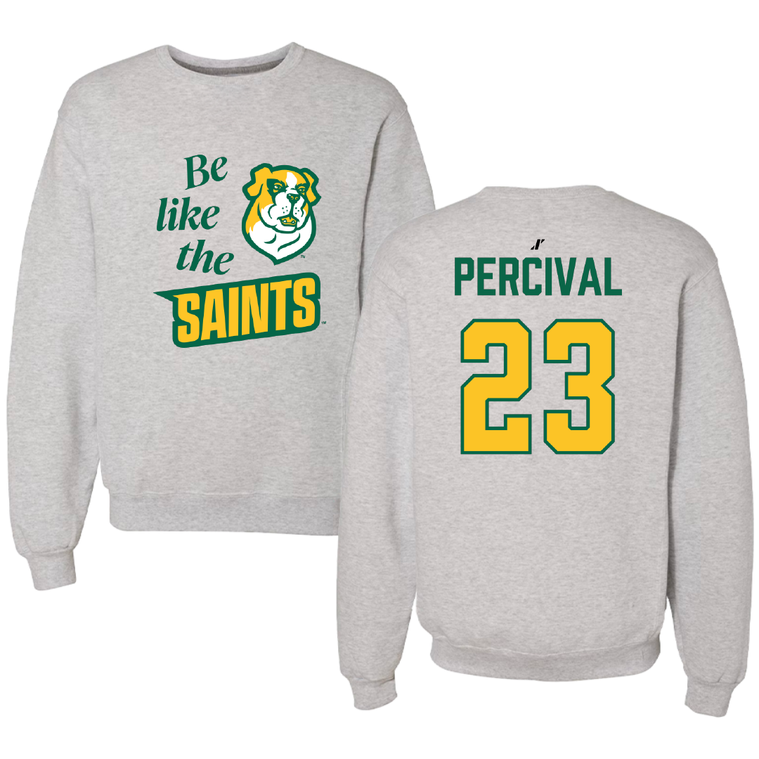 Siena University Baseball Light Gray Be Like Us Crewneck - #23 Louis Percival