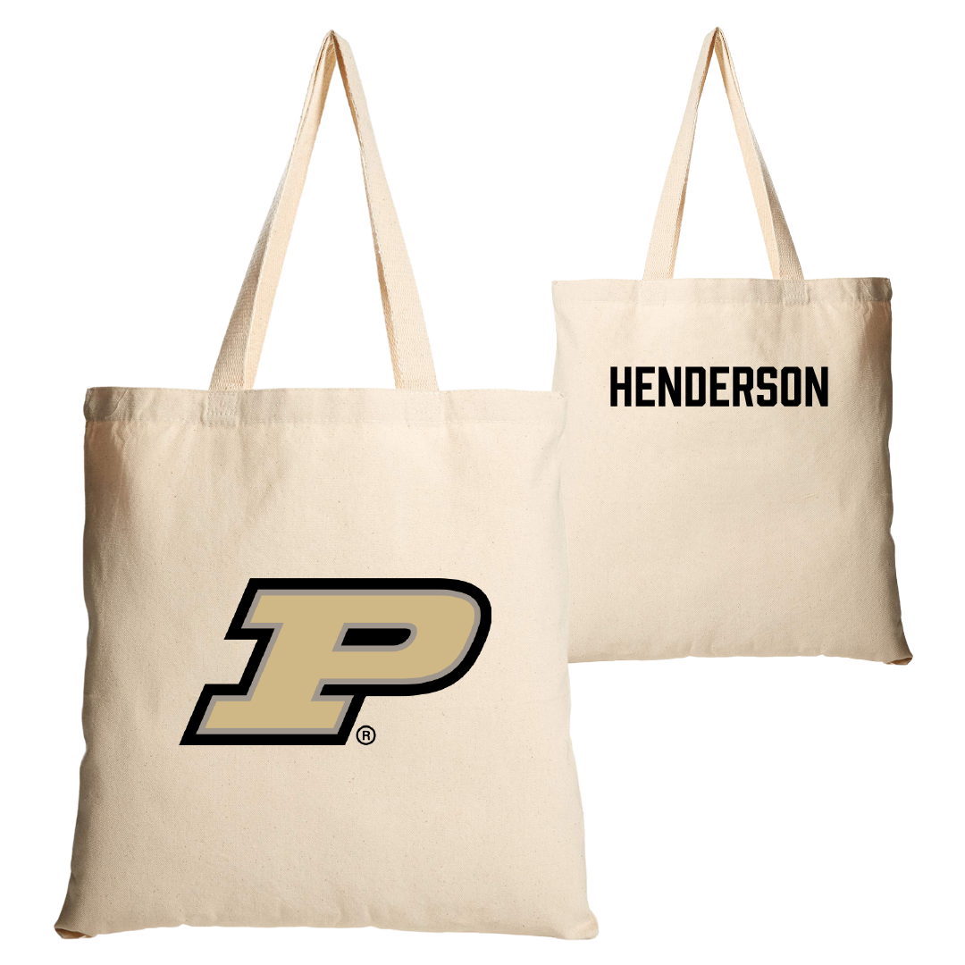 Purdue University Wrestling (M) Tan Canvas Tote Bag - Ty Henderson