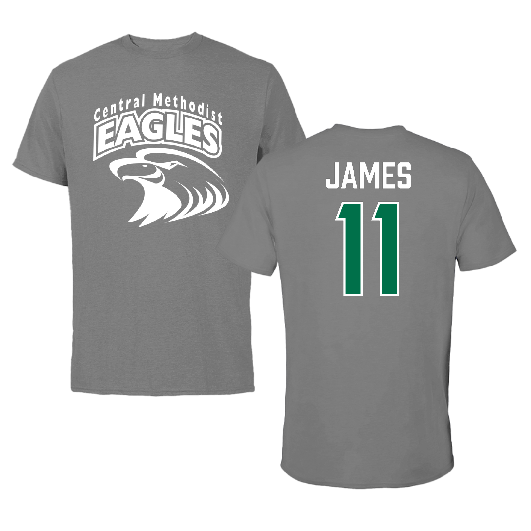 Central Methodist University Basketball Dark Gray Tee - #11 Kevin James