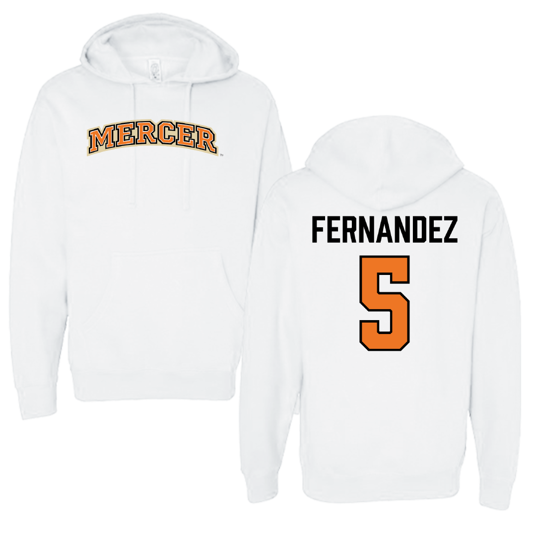Mercer University Softball White Hoodie - #5 Isabel Fernandez