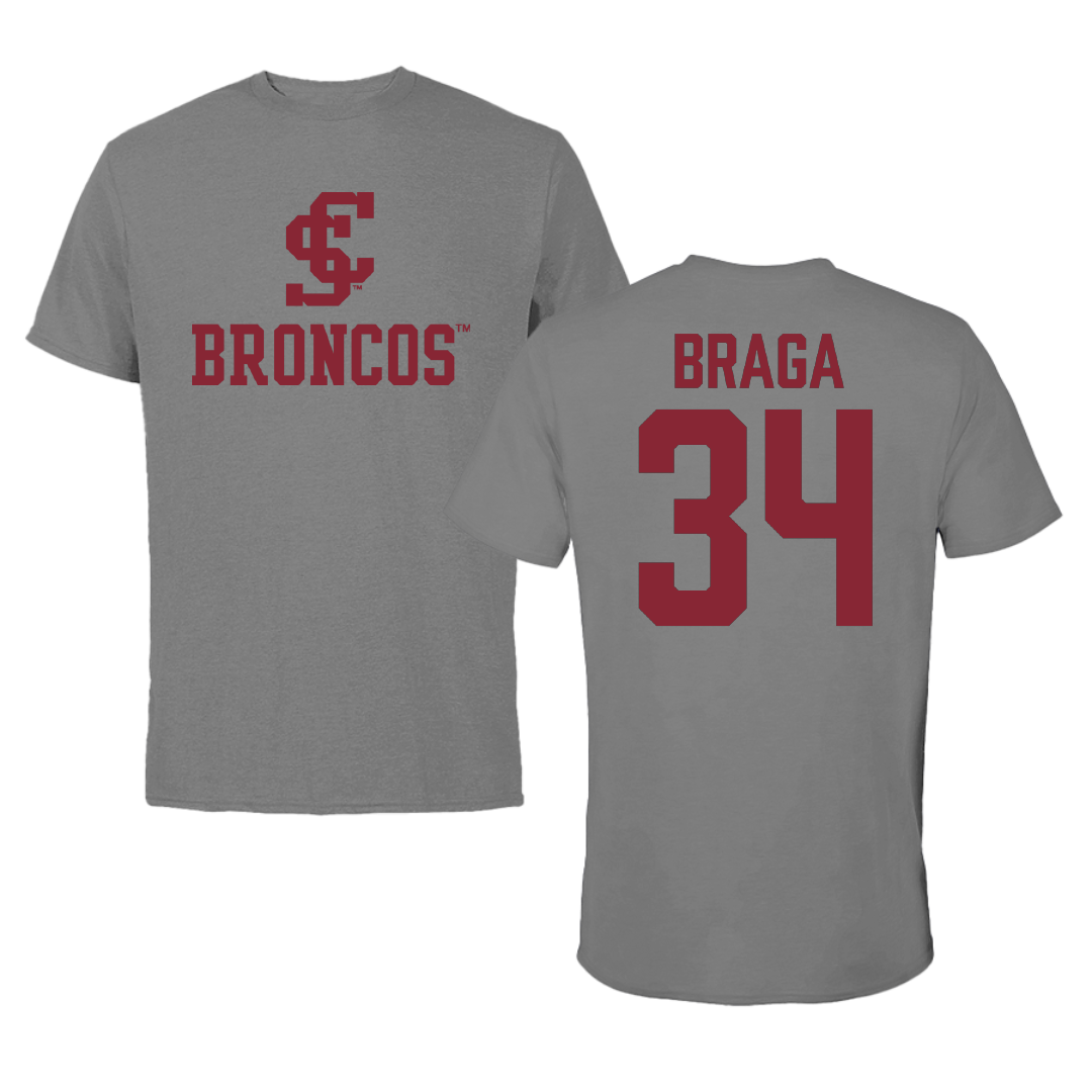 Santa Clara University Baseball Dark Gray Tee - #34 Vincent Braga